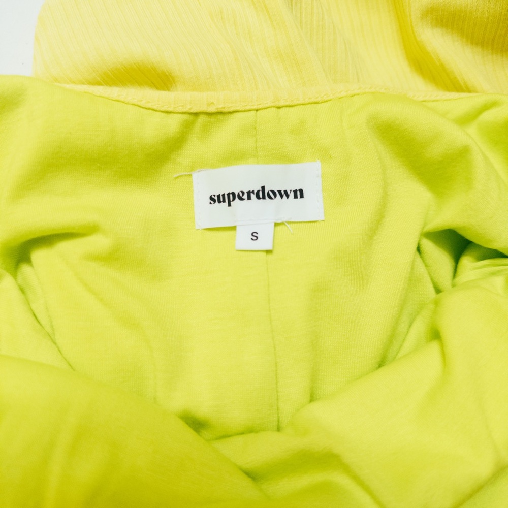 superdown Neon Yellow Ribbed Mini Dress - Picture 5 of 6